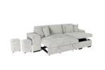 CANAPE D'ANGLE CONVERTIBLE EN TISSU  - GRIS – Image 2