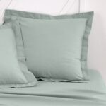 TAIES D'OREILLER 63 X 63 - 100% COTON EN LOT DE 2 - CELADON – Image 2