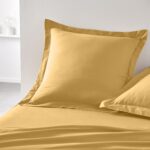 TAIES D'OREILLER 63 X 63 - 100% COTON EN LOT DE 2 - OCRE – Image 2