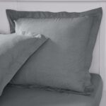 TAIES D'OREILLER 63 X 63 - 100% COTON EN LOT DE 2 - ACIER – Image 2