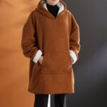 SWEAT PLAID BOUCLETTE - 100% POLYESTER - CARAMEL – Image 2