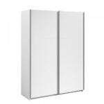 ARMOIRE 2 PORTES COULISSANTES 148 CM  - BLANC – Image 2