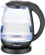 BOUILLOIRE EN VERRE SANS FIL 1,7 L 2200 W - TRANSPARENT & INOX - TECHWOOD – Image 2