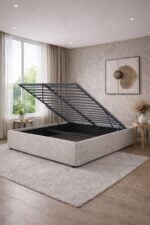 LIT COFFRE 160 X 200 CM - BEIGE – Image 2