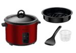 MARMITE À RIZ 1,8 L 700 W AVEC PANIER VAPEUR MAINTIEN AU CHAUD - ROUGE - TECHWOOD – Image 2