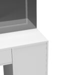 COIFFEUSE 1 TIROIR 1 PORTE AVEC MIROIR ET TABOURET - BLANC – Image 4