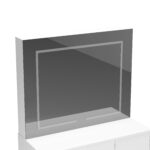 COIFFEUSE 1 TIROIR 1 PORTE AVEC MIROIR ET TABOURET - BLANC – Image 5