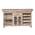 BAR DEMI-LUNE AVEC RANGEMENTS - BOIS DE MANGUIER – Image 3