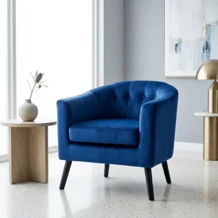 FAUTEUIL CLUB EN TISSU - BLEU