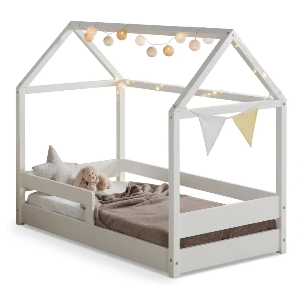 AI Generated Product Image LIT CABANE 90 X 190 CM AVEC SOMMIER - BLANC – Image 1