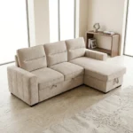CANAPE D'ANGLE REVERSIBLE & CONVERTIBLE AVEC COFFRE - BEIGE
