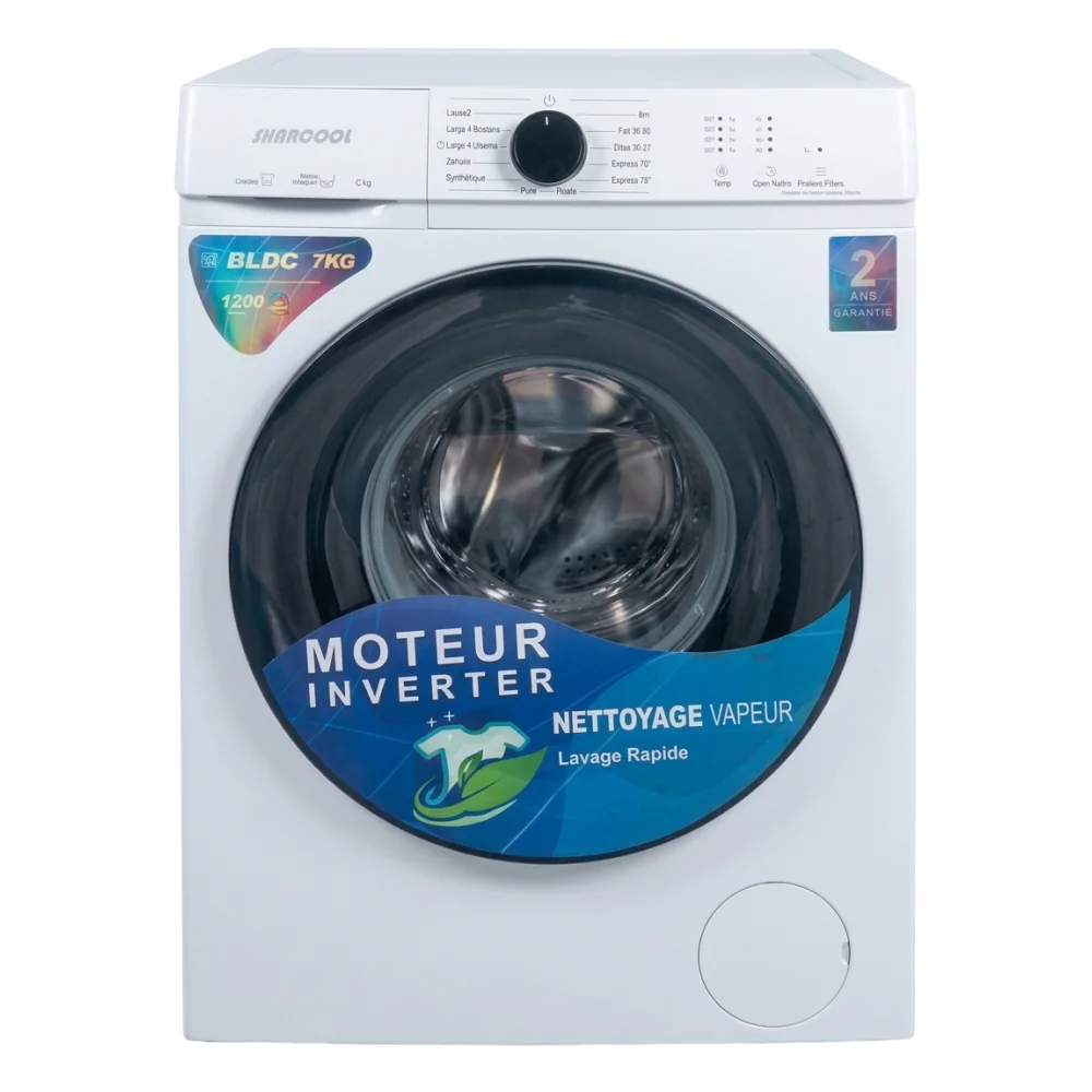 AI Generated Product Image LAVE LINGE 7KG SHARCOOL - BLANC – Image 1