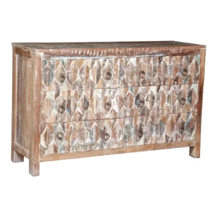 COMMODE 6 TIROIRS - BOIS DE MANGUIER