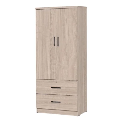 ARMOIRE 2 PORTES + 2 TIROIRS - CHÊNE