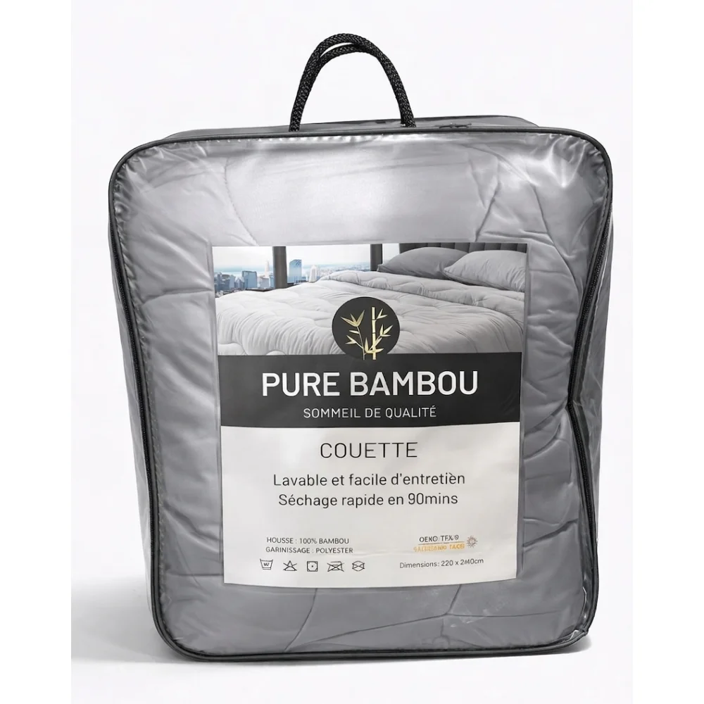 AI Generated Product Image COUETTE ARGENTEE 220X240 PURE BAMBOO – Image 1