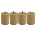 JEU DE 4 PIEDS CYLINDRIQUES H10 D8 - CHÊNE