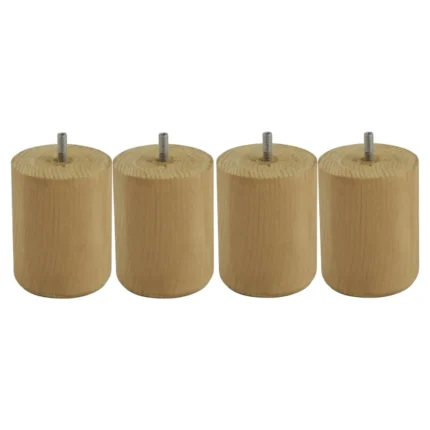 JEU DE 4 PIEDS CYLINDRIQUES H10 D8 - CHÊNE