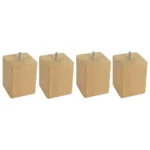 JEU DE 4 PIEDS CARRÉS H10 S8 - CHÊNE MAT