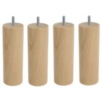 JEU DE 4 PIEDS CYLINDRIQUES H17 D5.8 - NATUREL