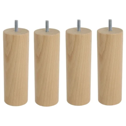 JEU DE 4 PIEDS CYLINDRIQUES H17 D5.8 - NATUREL