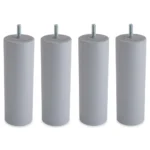 JEU DE 4 PIEDS CYLINDRIQUES H17 D5.8 - GRIS