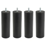 JEU DE 4 PIEDS CYLINDRIQUES H17 D5.8 - NOIR