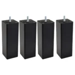 JEU DE 4 PIEDS CARRÉS H17 S5.8 - NOIR