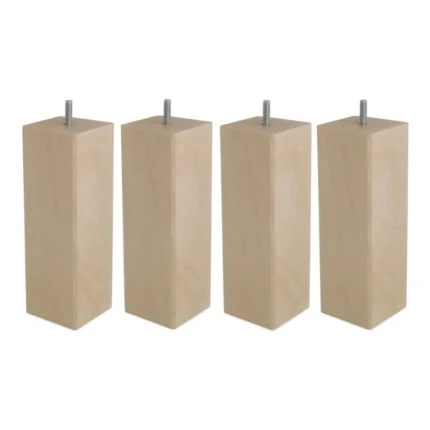JEU DE 4 PIEDS CARRÉS H25 S8 - CHÊNE