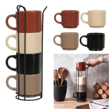 LOT 4 TASSES AVEC SUPPORT