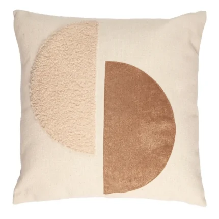 COUSSIN BOUCLETTE 40 X 40 CM - BEIGE ET TAUPE