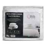 PACK LITERIE LIN 5 PIÈCES 90 X 190 CM