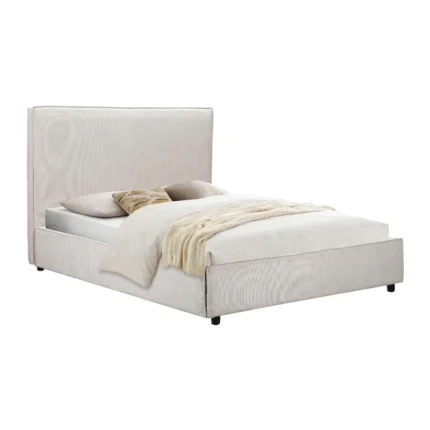 LIT 160 X 200 EN VELOURS - BEIGE