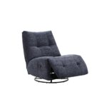 FAUTEUIL RELAX PIVOTANT EN TISSU - BLEU – Image 2