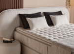 LIT COFFRE + SOMMIER 160X200 CM EN TISSU BOUCLÉ - BLANC – Image 4