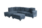CANAPÉ D'ANGLE DROIT AVEC COFFRE ET OTTOMAN - BLEU SAPPHIRE – Image 3