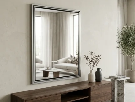 MIROIR 90 CM POUR COMMODE - LAQUÉ BLANC
