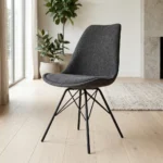 CHAISE TISSU BECKY - GRIS FONCE