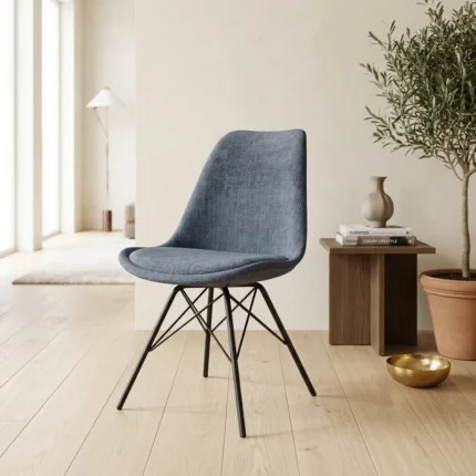 CHAISE TISSU BECKY - BLEU FONCE