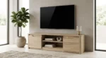 MEUBLE TV 2 PORTES ET 2 NICHES - CHENE
