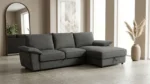 CANAPE D'ANGLE DROIT CONVERTIBLE - GRIS