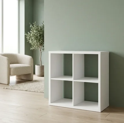 BIBLIOTHÈQUE 4 CASES BLANC 73X73 CM - MAURO