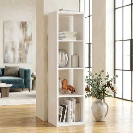 BIBLIOTHÈQUE 4 CASES BLANC 69X179 CM - MAURO