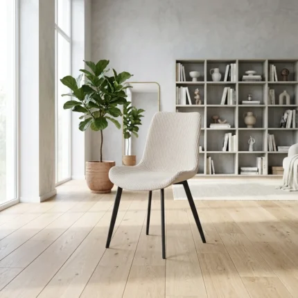 CHAISE EN TISSU - BLANC