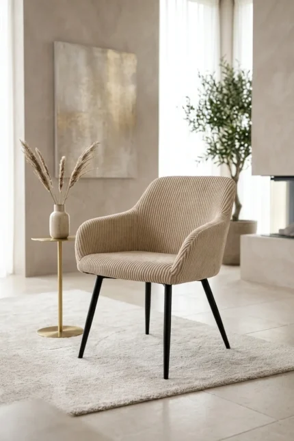 CHAISE EN TISSU - TAUPE