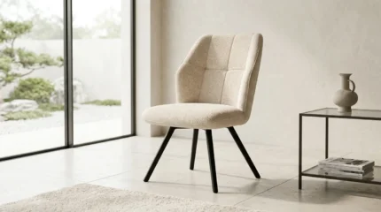 CHAISE PIVOTANTE EN TISSU - BEIGE