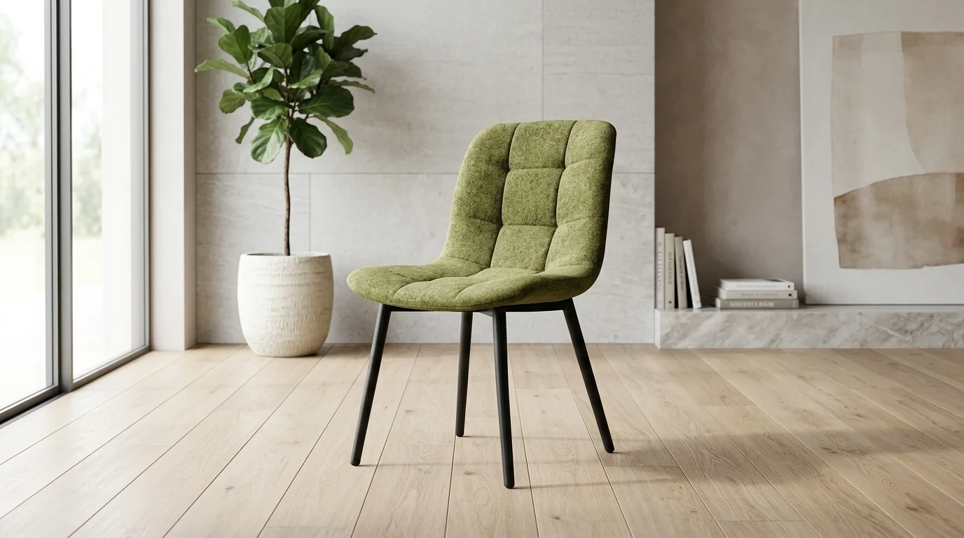 AI Generated Product Image CHAISE EN TISSU - VERT – Image 1