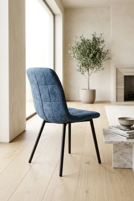 CHAISE EN TISSU - BLEU