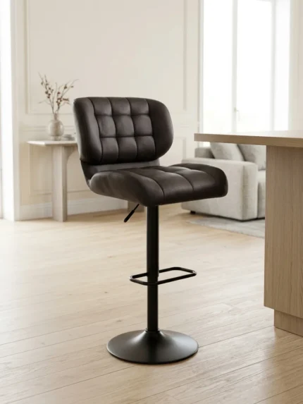 TABOURET BAR  PU - GRIS FONCE