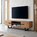 MEUBLE TV 2 PORTES - BOIS DE CHÊNE