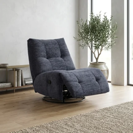 FAUTEUIL RELAX PIVOTANT EN TISSU - BLEU